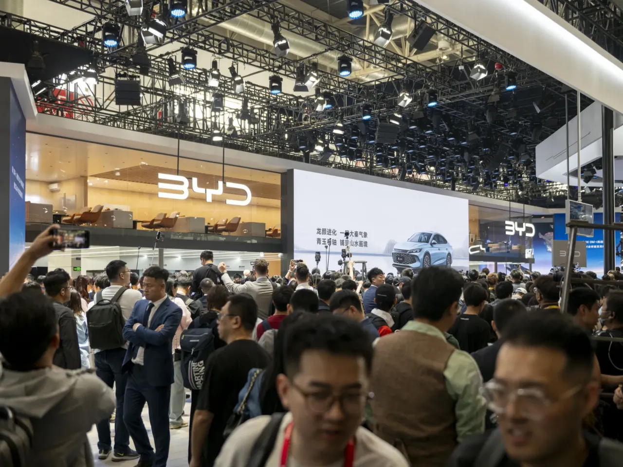 U.S. Ambassador exits China, saying the global rival 'underestimated the U.S.' 2 The exhibition booth of Chinese electric car maker BYD at the Auto China 2024, Beijing International Automotive Exhibition in Beijing, China on April 25, 2024.