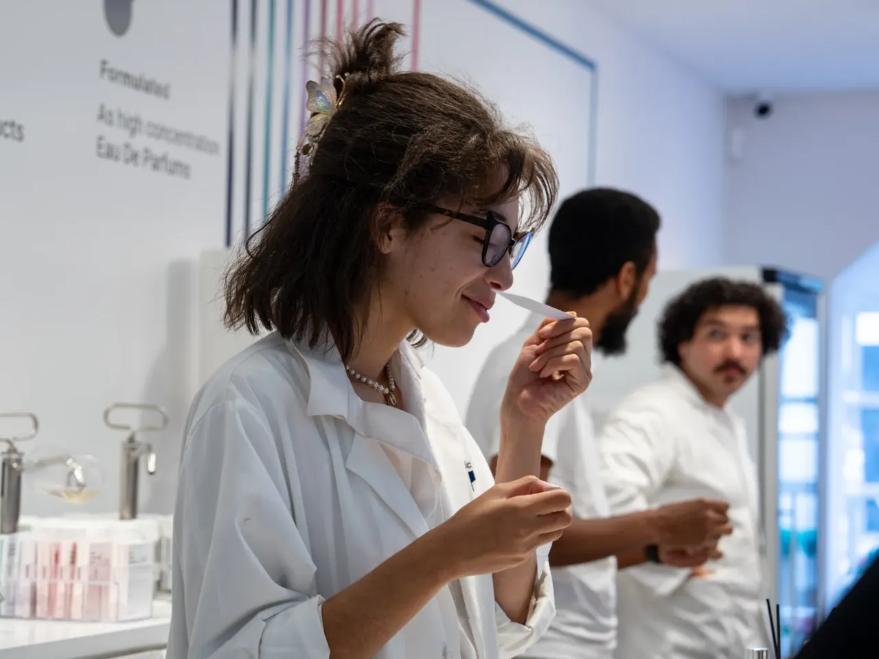 We designed a 'Morning Edition' fragrance – and learned why perfume sales are up 1 A scent-ologist smells a tester at the Olfactory NYC in Georgetown on Thursday May 16, 2024.