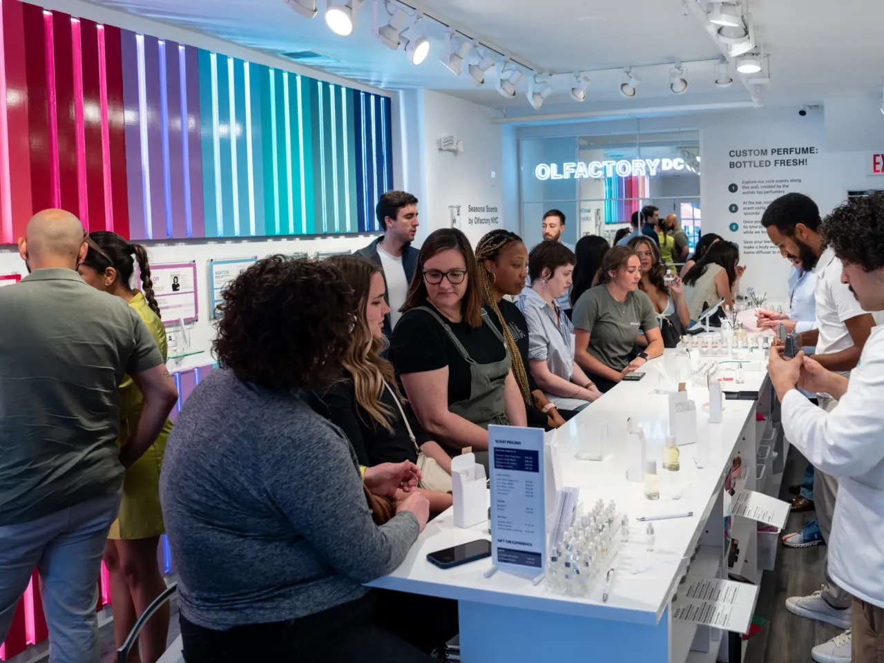 We designed a 'Morning Edition' fragrance – and learned why perfume sales are up 2 Customers sit down at the counter in Olfactory NYC in Georgetown on Thursday May 16, 2024.