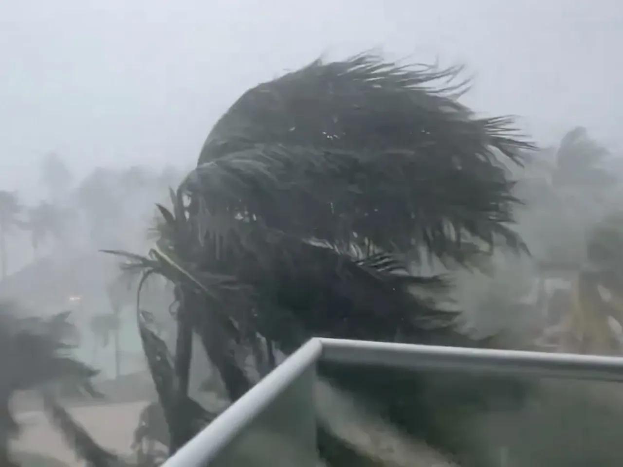 A screen grab captured from a video shows heavy rains and strong winds from Hurricane Beryl pounding the coast of Jamaica after the powerful storm devastated parts of the southeast Caribbean, where it left a trail of death and destruction in Montego Bay, Jamaica on July 3, 2024. Several people were evacuated as part of the disaster management response.