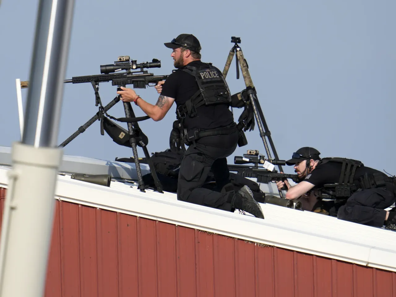 Photos: See how the Trump rally shooting unfolded 5 Police snipers return fire after shots were fired while Republican presidential candidate former President Trump.