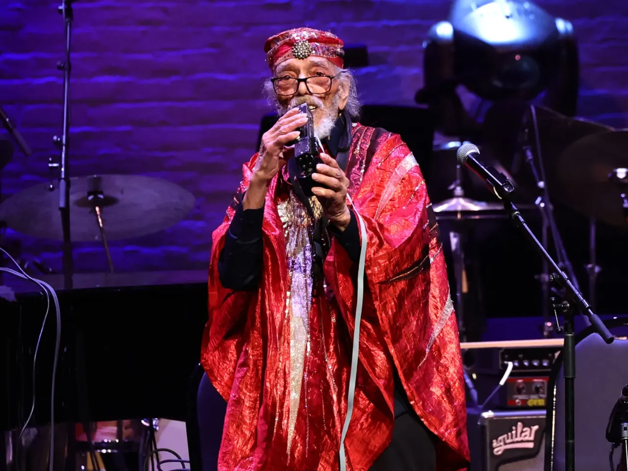 Marshall Allen, who will be included in the class of Jazz Masters awarded by the NEA next year, performs onstage at the 2024 A Great Night In Harlem Gala at The Apollo Theater in New York City in March 2024