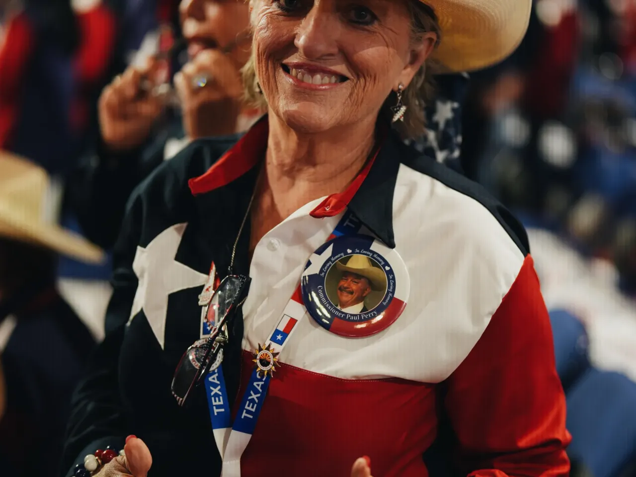 Fashion meets politics on the RNC's red carpet 8 Kathy Aulson, delegate from Texas, poses for a portrait on the third day of the Republican National Convention.