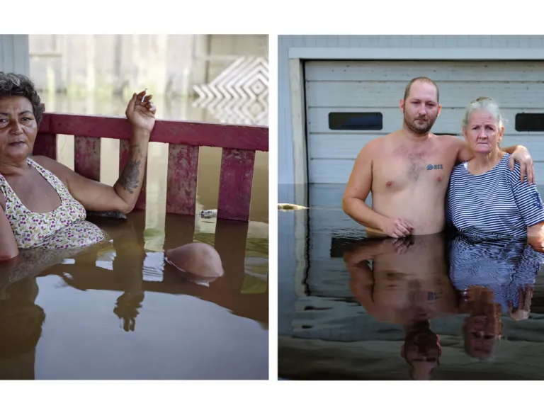 A flood of emotions in these stoic portraits of people returning home after a deluge