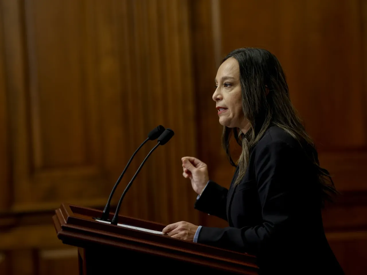 Water treaty between Mexico and U.S. faces biggest test in 80 years 2 Rep. Monica De La Cruz, R-Texas, speaks to reporters during a news conference at the U.S. Capitol in 2023.