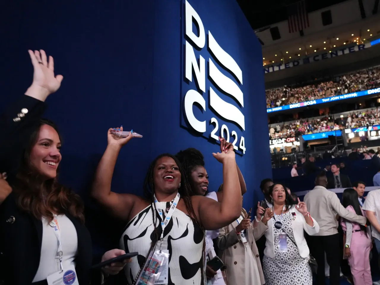 What we saw at the DNC in Chicago 1 Delgates dance on the floor of the United Center on the final day of the DNC.