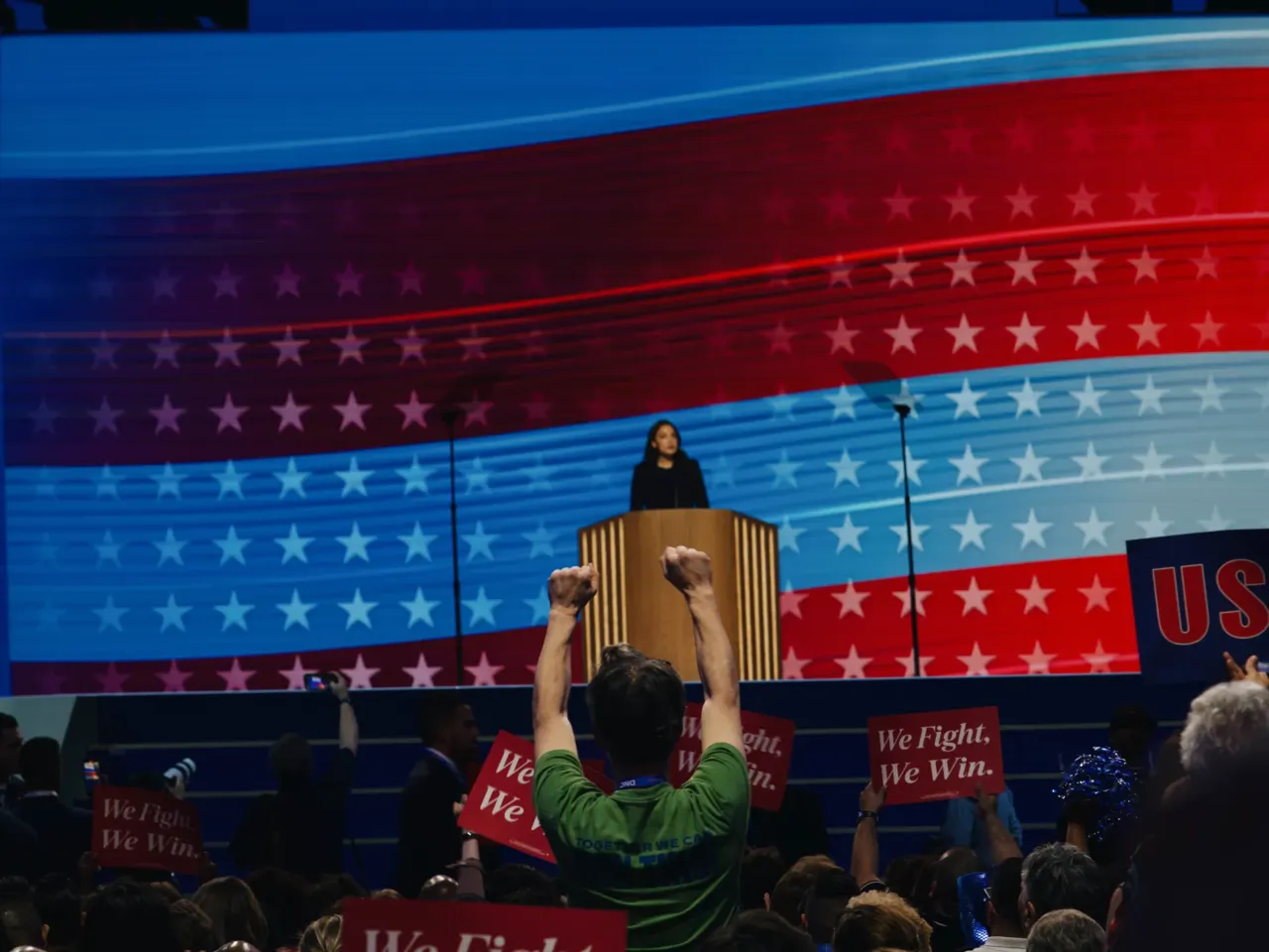 What we saw at the DNC in Chicago 3 Alexandria Ocasio-Cortez speaks on the first night of the DNC.