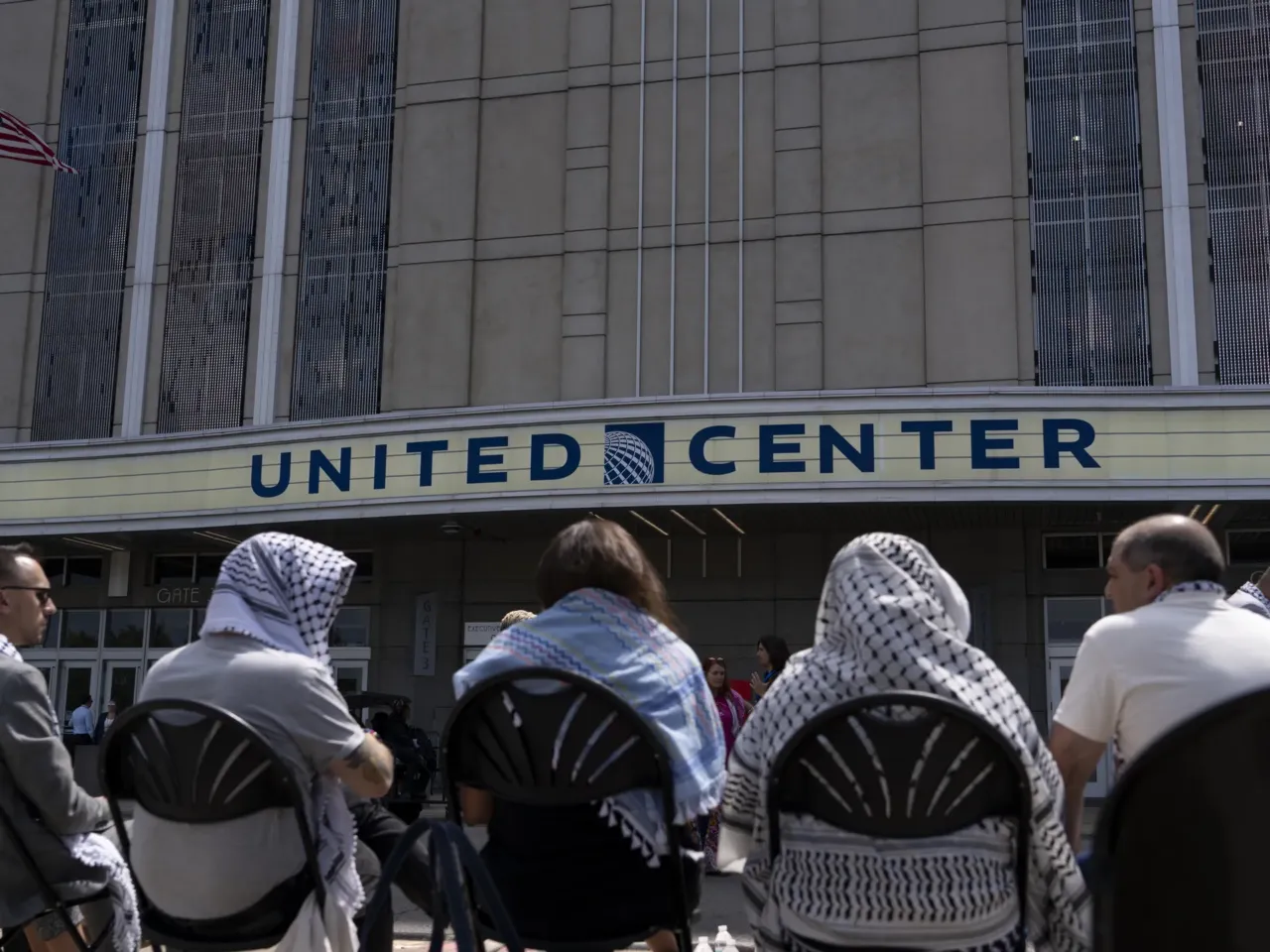 What we saw at the DNC in Chicago 6 Leaders of the Uncommitted Movement participate in a sit-in outside the United Center ahead of the last day of the DNC.