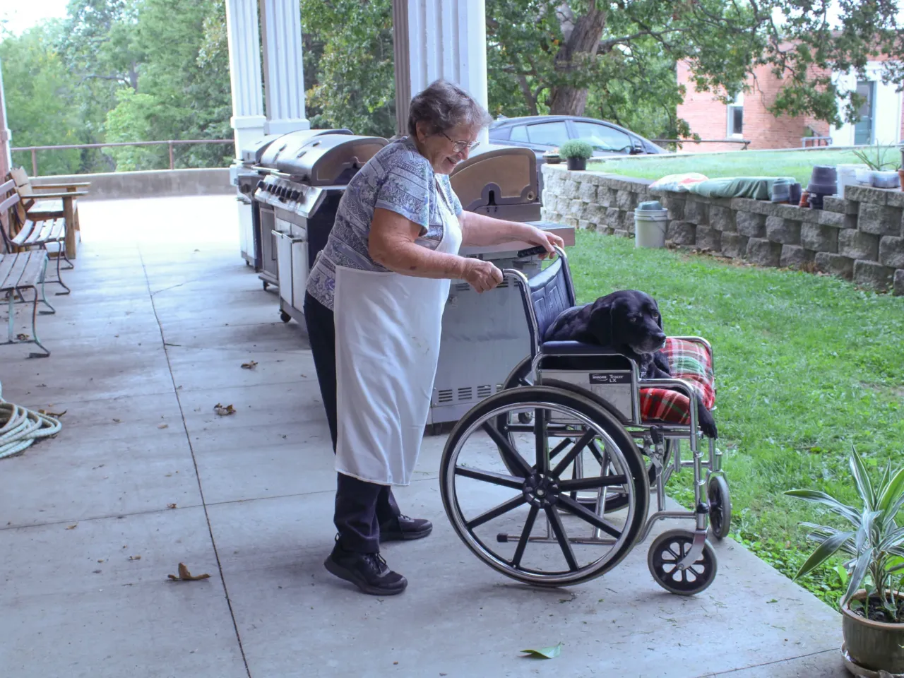 Why these nuns have filed more than 350 shareholder resolutions 2 Sister Loretta McGuire takes Sophie, who has arthritis, to spend time outside.