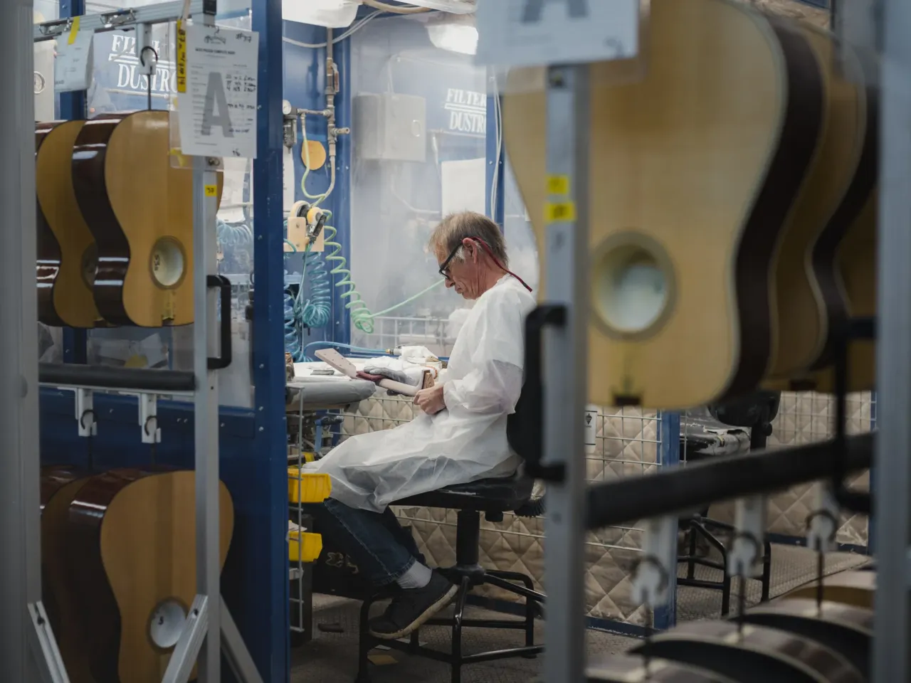 Another reason Pennsylvania is a swing state has nothing to do with the election 6 An employee buffs a guitar neck at the Martin Guitar factory.