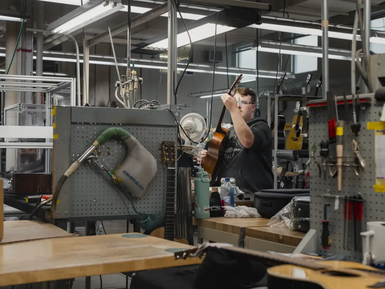 Another reason Pennsylvania is a swing state has nothing to do with the election 10 The ultimate human touch comes from professionals like Matt Hotchkiss who play each guitar to check the richness of sound before it leaves the factory.