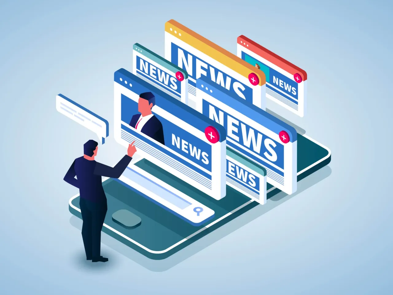 Online news search and reading, news updates, news websites, information on newspapers, public events, events, announcements on smartphone screen
