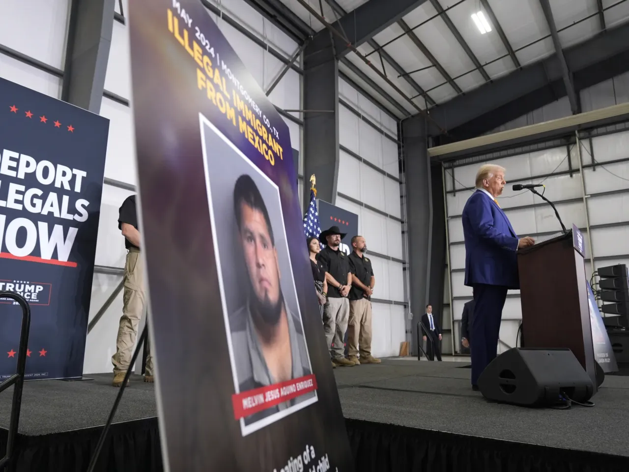 President-elect Donald Trump speaks during a news conference at Austin-Bergstrom International Airport, Friday, Oct. 25, 2024, in Austin, Texas.