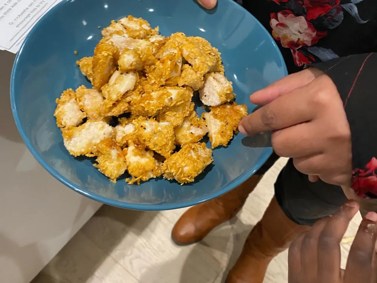 Get your kids in the kitchen with hands-on recipes 3 Finished "Chicken Mark Nuggets."