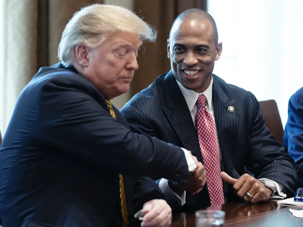 Here's who Trump has picked as Cabinet members and key advisers 10 President Donald Trump, left, shakes hands with Scott Turner, executive director of the White House Opportunity and Revitalization Council and former Republican state representative for Texas, during a meeting at the White House on April 4, 2019.
