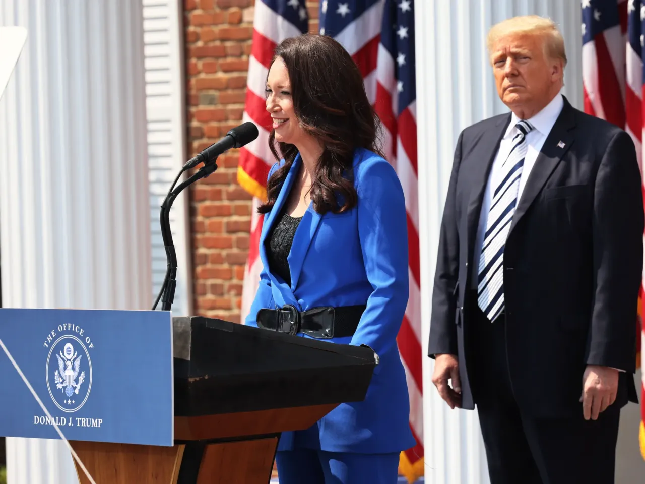 Here's who Trump has picked as Cabinet members and key advisers 35 Brooke Rollins, president and CEO of America First Policy Institute, introduces former President Donald Trump during a press conference in July 2021 in Bedminster, N.J.