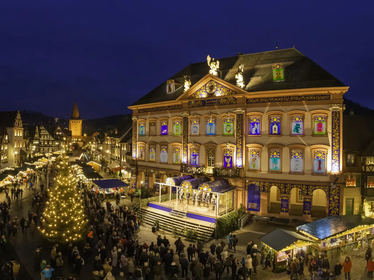 The town of Gegenbach, Germany, turns its town hall into a giant advent calendar each December.