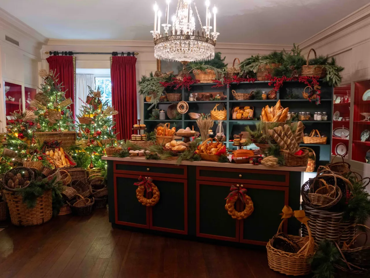 The China Room decorated for the holidays.