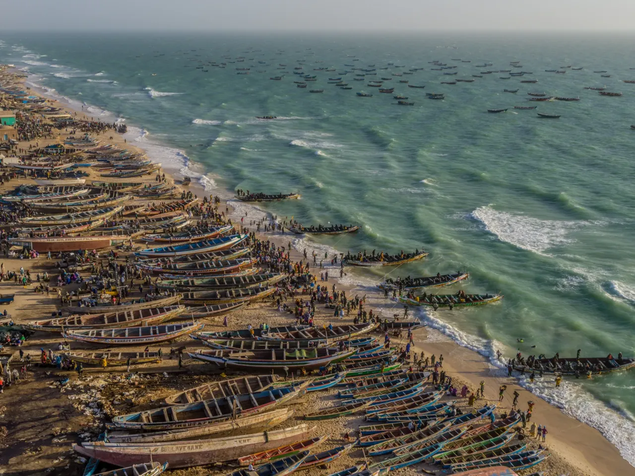 The African nation of Mauritania was a land of pastoral nomads when it gained independence from France in 1960, but it has since become a nation of fishermen as well, with hundreds of pirogues lining the beach of the capital of Nouakchott.