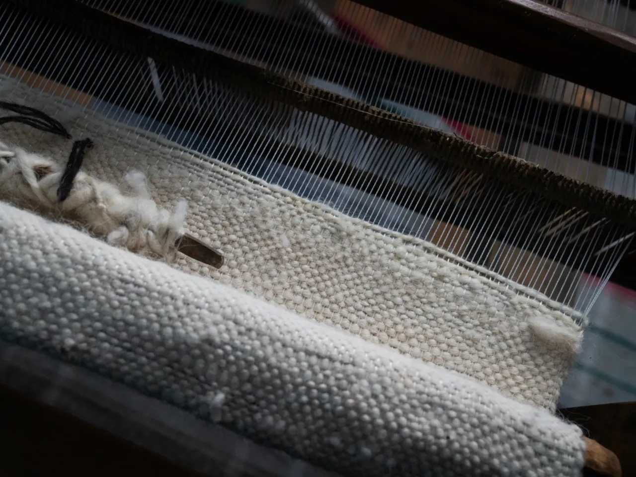 Wool from local sheep is used in making a hunia.