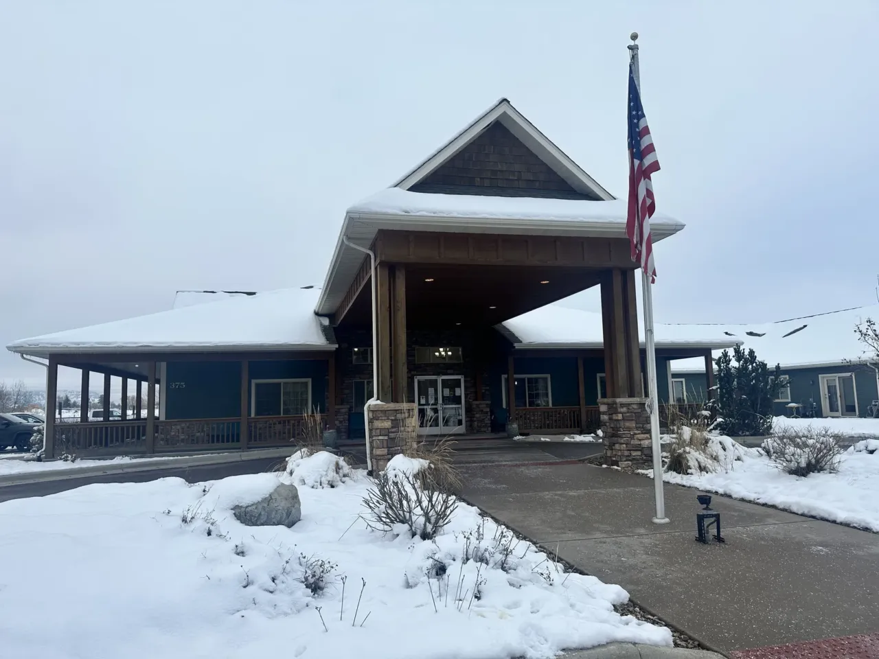 For homeless seniors, finding stable housing takes a village — and a lot of luck 2 Snow covers the ground on Dec. 4 outside the assisted living facility where Kim Hilton now lives in Columbia Falls, Mont. Hilton believes he wouldn't have survived another winter living out of his truck.