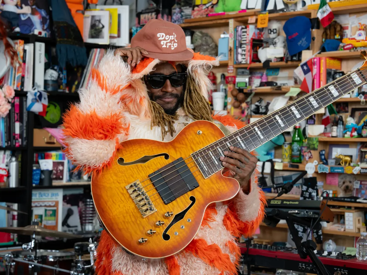 NPR photographers share their favorite Tiny Desk Concert pictures from 2024 18 Thundercat wears Mac Miller's hat after his performace at NPR's Tiny Desk on Nov. 15