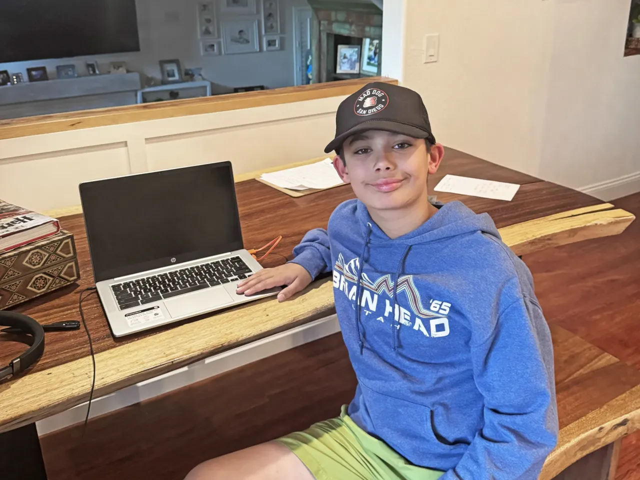 A California fifth grader interviews his firefighter father 3 Cian sits for a portrait at his home in Carlsbad, Calif. His friend and fellow Magnolia student journalist, Eivan Wheyland, took the photos.