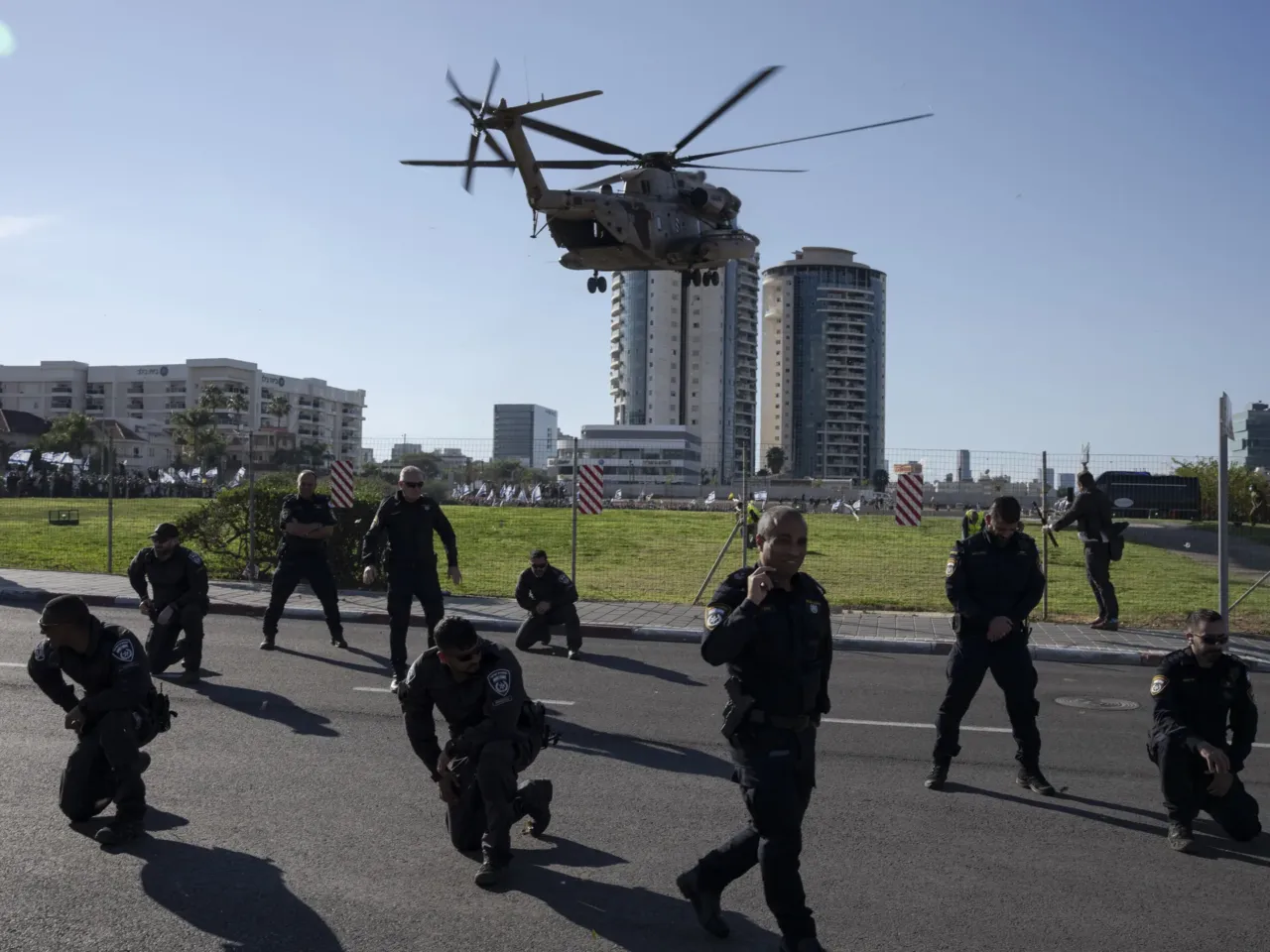 Hamas releases 4 more hostages as part of ceasefire agreement with Israel 1 A military helicopter carrying the four released Israeli female hostages lands at Rabin Medical Center in Petah Tikva, Israel, on Jan. 2025.
