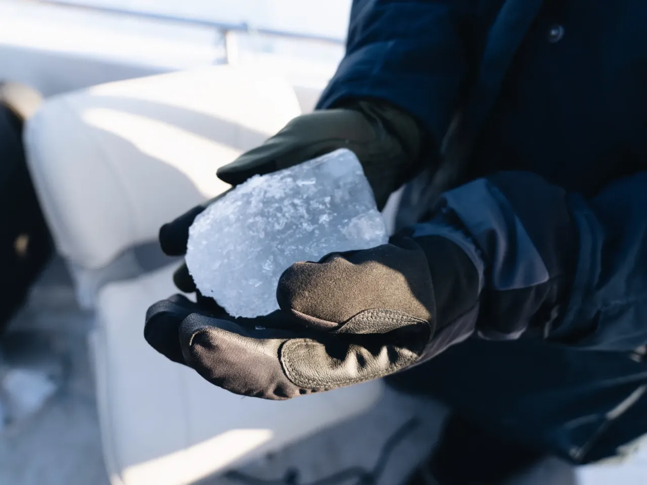 As Greenland prepares for tourism increase, a moment of stillness among the icebergs 5 NPR's Juana Summers holds a piece of iceberg in her hands.