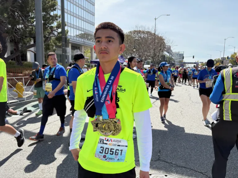 He lost his first LA Marathon medal in the fires — this weekend he got his second