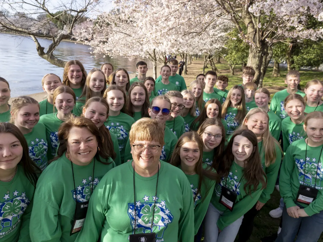 Photos: Peak bloom in D.C. draws cherry blossom fans from near and far 8 Michele Kelly, middle, from Iowa, visited the cherry blossoms with her 4-H group.