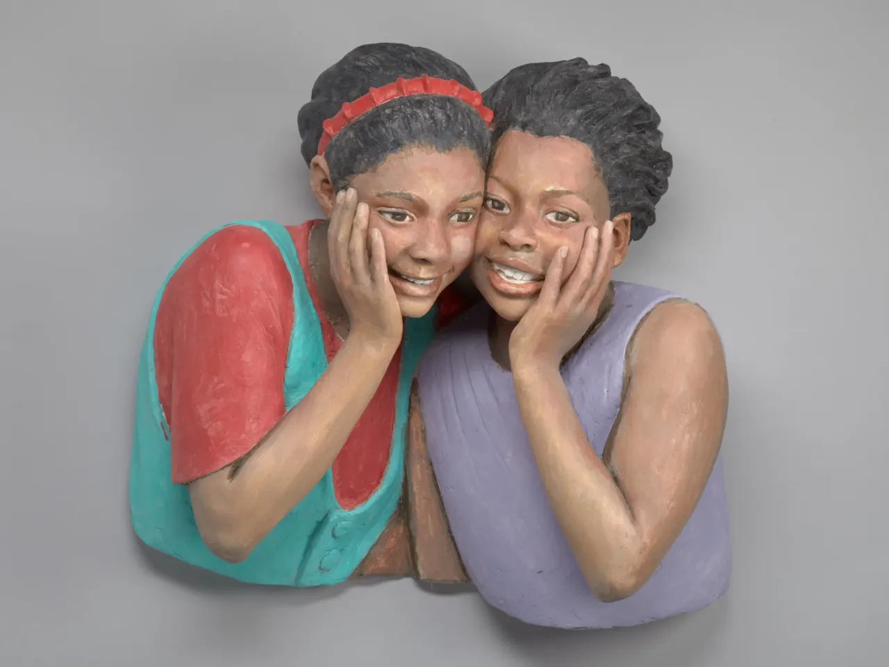 John Ahearn and Rigoberto Torres, Jamese Jefferson and Gloria Bollock, 1992, acrylic on Hydrocal plaster life cast