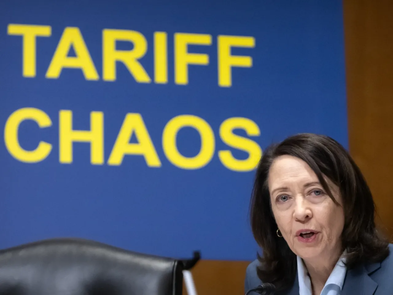 Sen. Maria Cantwell, D-Wash., speaks during a hearing of the Senate Committee on Finance on Capitol Hill, Thursday, March 6, in Washington.