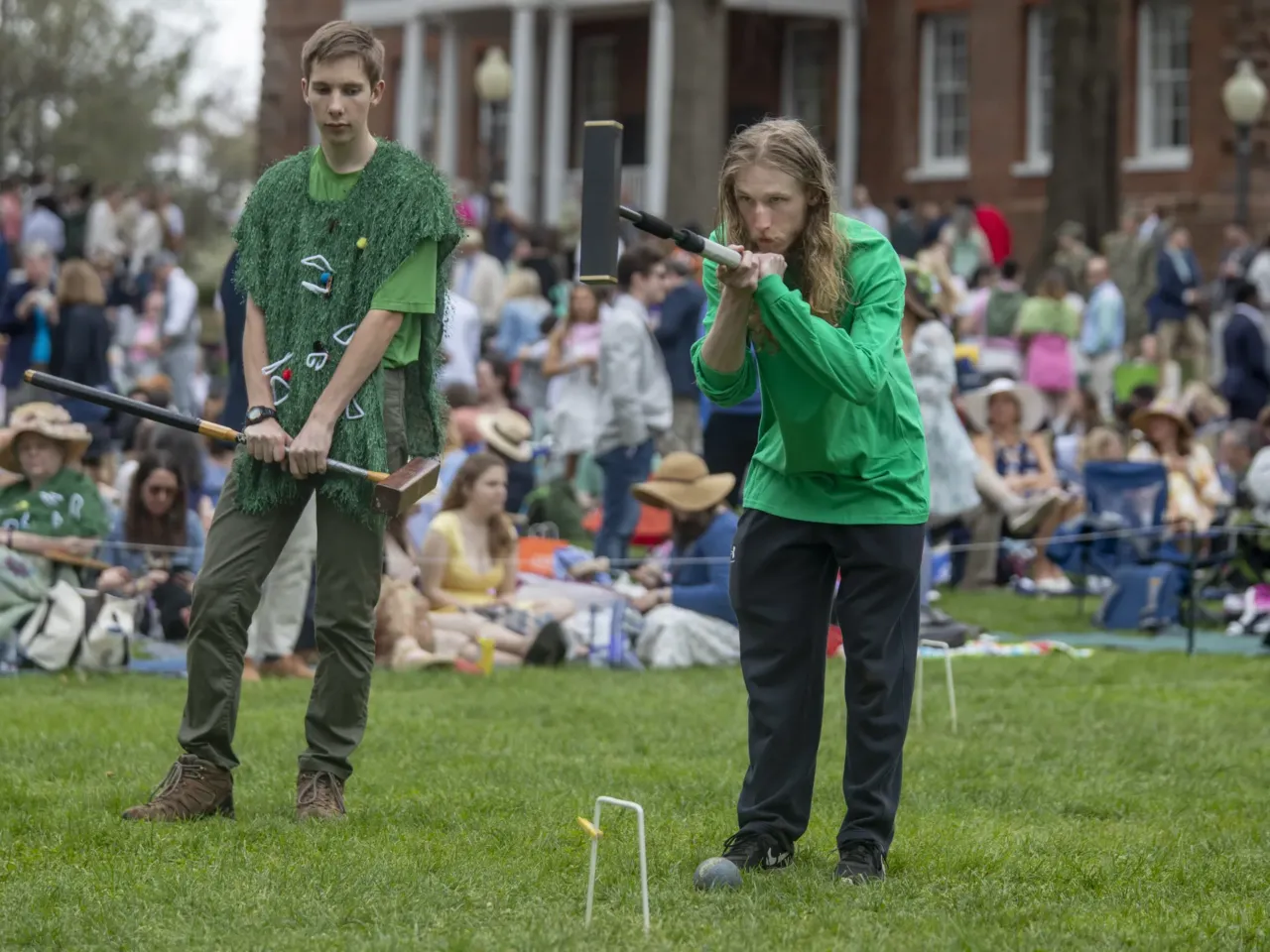 'The lawn giveth and the lawn taketh away': Photos from the 41st Annapolis Cup 14 St. John's Caden Marshall swings the mallet as teammate Leo Schumwinger looks on.