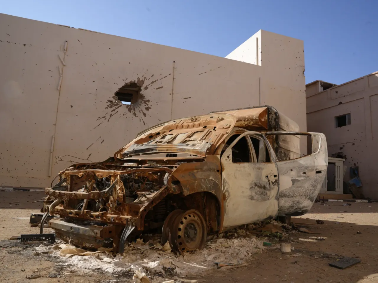 Photos: 2 years of war in Sudan 8 A destroyed car in Omdurman on Jan. 14, 2025.
