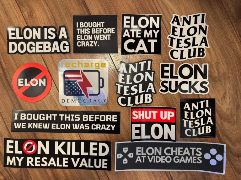Meet the man who made six figures selling anti-Elon Musk Tesla stickers