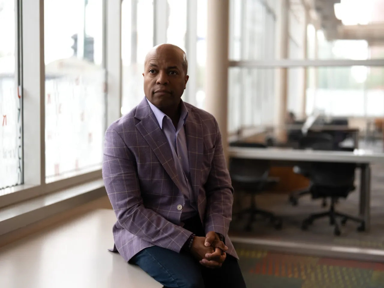 Former Minneapolis Police Chief Medaria "Rondo" Arradondo poses for a portrait at the East Lake Street Library, Tues., May 20, 2025, in Minneapolis, Minn.