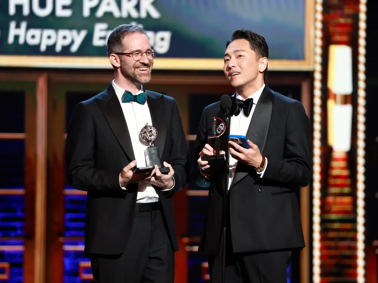 Tony Awards 2025: The complete list of winners 4 Will Aronson and Hue Park accept the Best Score award for Maybe Happy Ending.