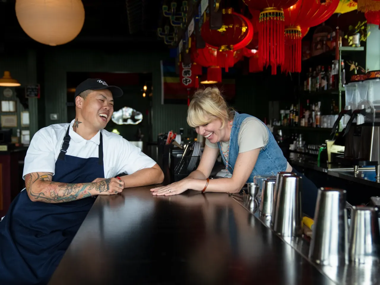 Shuai and Corrie Wang at King BBQ. They describe the food here as "Chinese BBQ meets southern smoke."