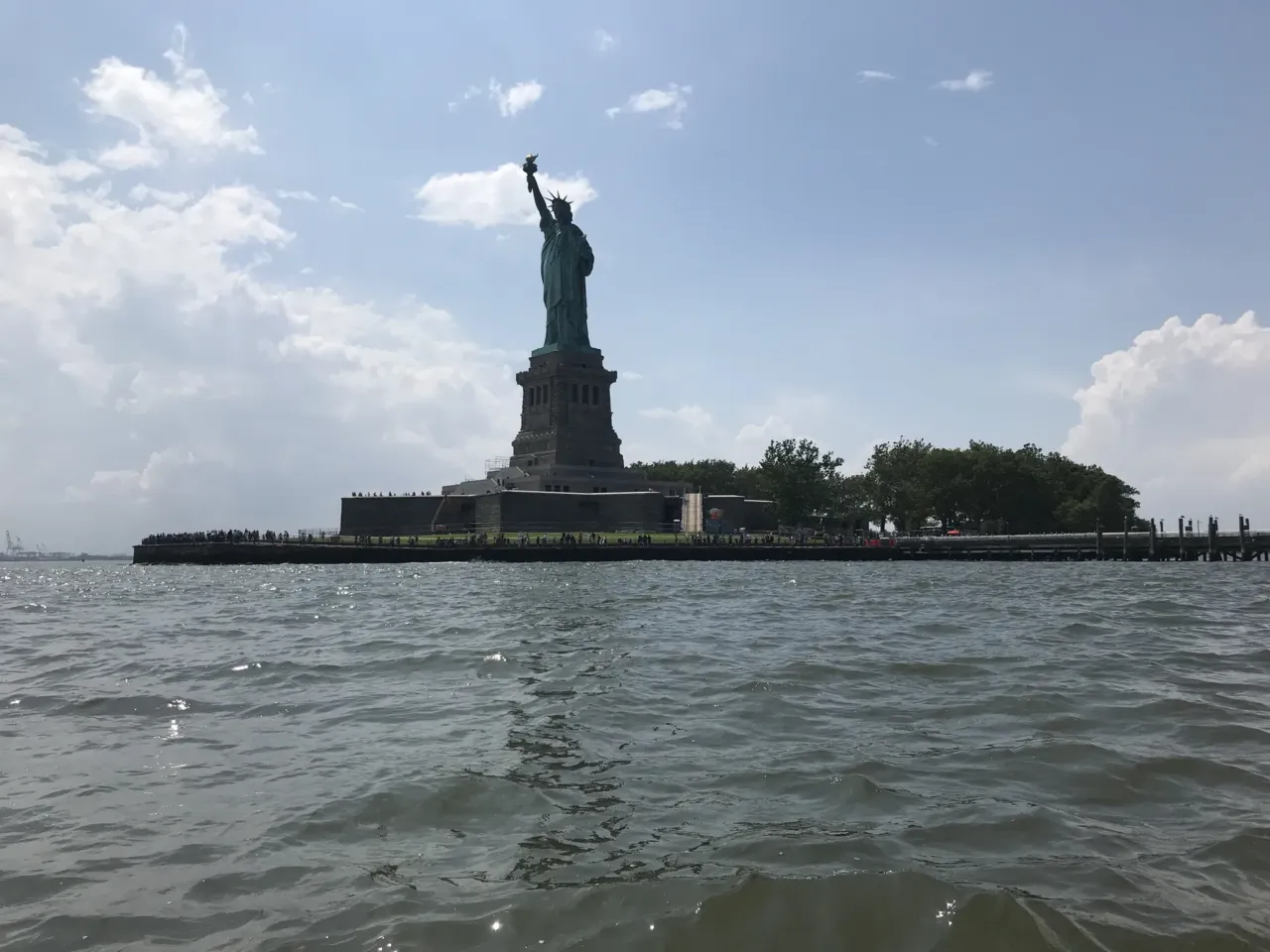 What 1,200 miles on a paddleboard taught a writer about 'blue space' 2 Paddling around the Statue of Liberty on July 14, 2023, Rubinstein says, "with so much tour boat and ferry and commercial ship traffic, we had to do a quick loop of the island and then begin heading back up the New Jersey side of the Hudson."