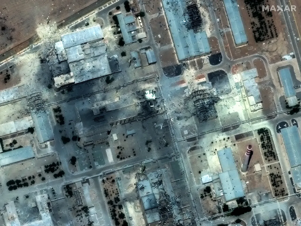 Satellites show damage to Iran's nuclear program, but experts say it's not destroyed 1 A satellite image shows damaged buildings at the Isfahan nuclear site. The site was struck by cruise missiles launched from a U.S. submarine.