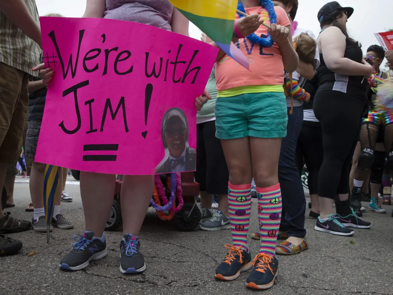 He sued for marriage equality and won. 10 years later, he fears for LGBTQ+ rights 1 A reveler holds a sign in support of gay marriage plaintiff Jim Obergefell during the Cincinnati Pride parade, Saturday, June 27, 2015.