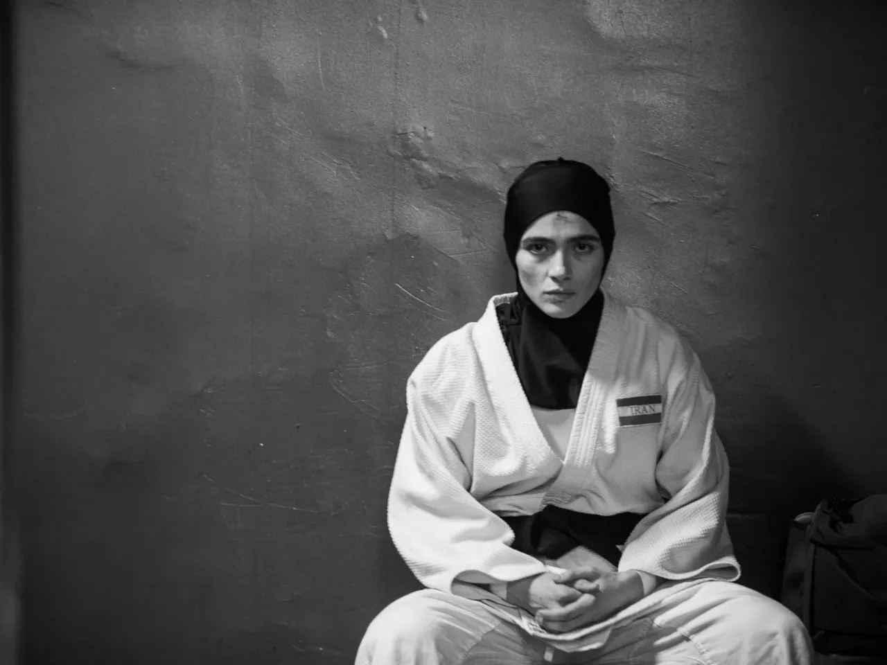 Arienne Mandi plays Iranian judoka Leila Hosseini in the new film Tatami, co-directed by Guy Nattiv and Zar Amir.