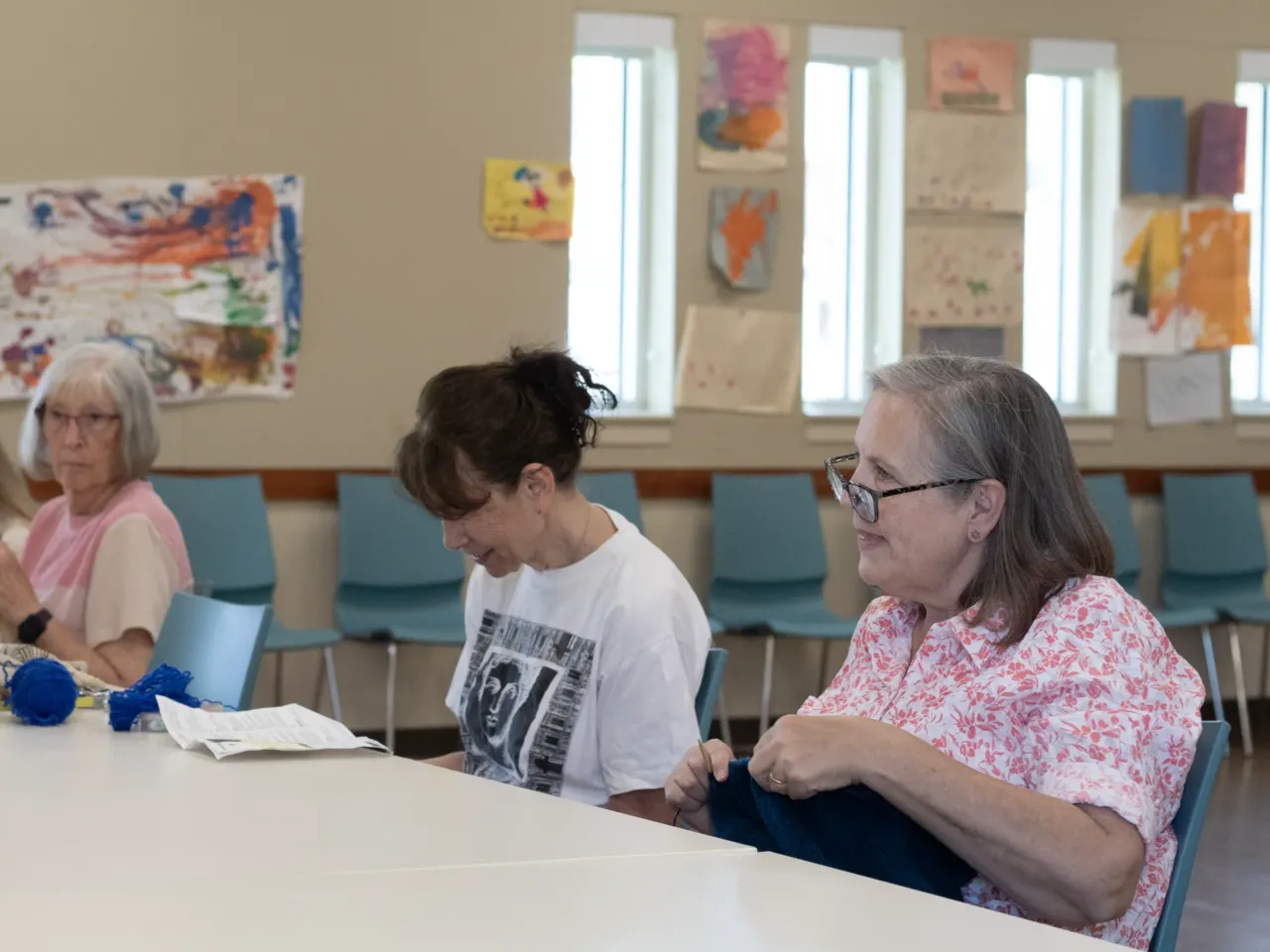 Doctors don't get much menopause training. State lawmakers are trying to change that 1 Lorraine Carter Salazar (right) works on a knitting project at a craft group she attends weekly at a Sacramento library branch.