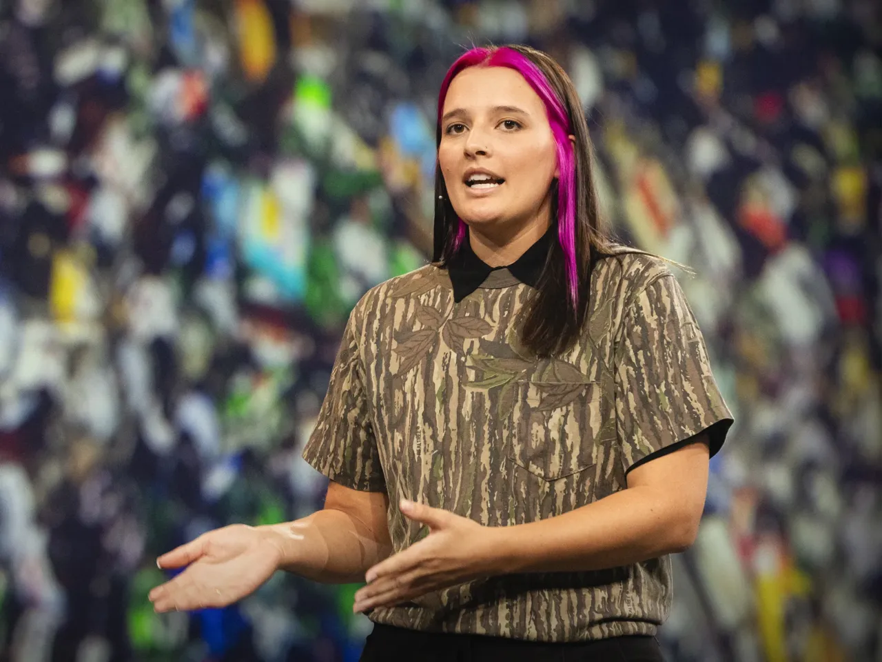 Louisiana's coast is eroding. One engineer found a fix in her wine bottle 1 Franziska Trautmann speaks at TEDNext in Atlanta in 2024.