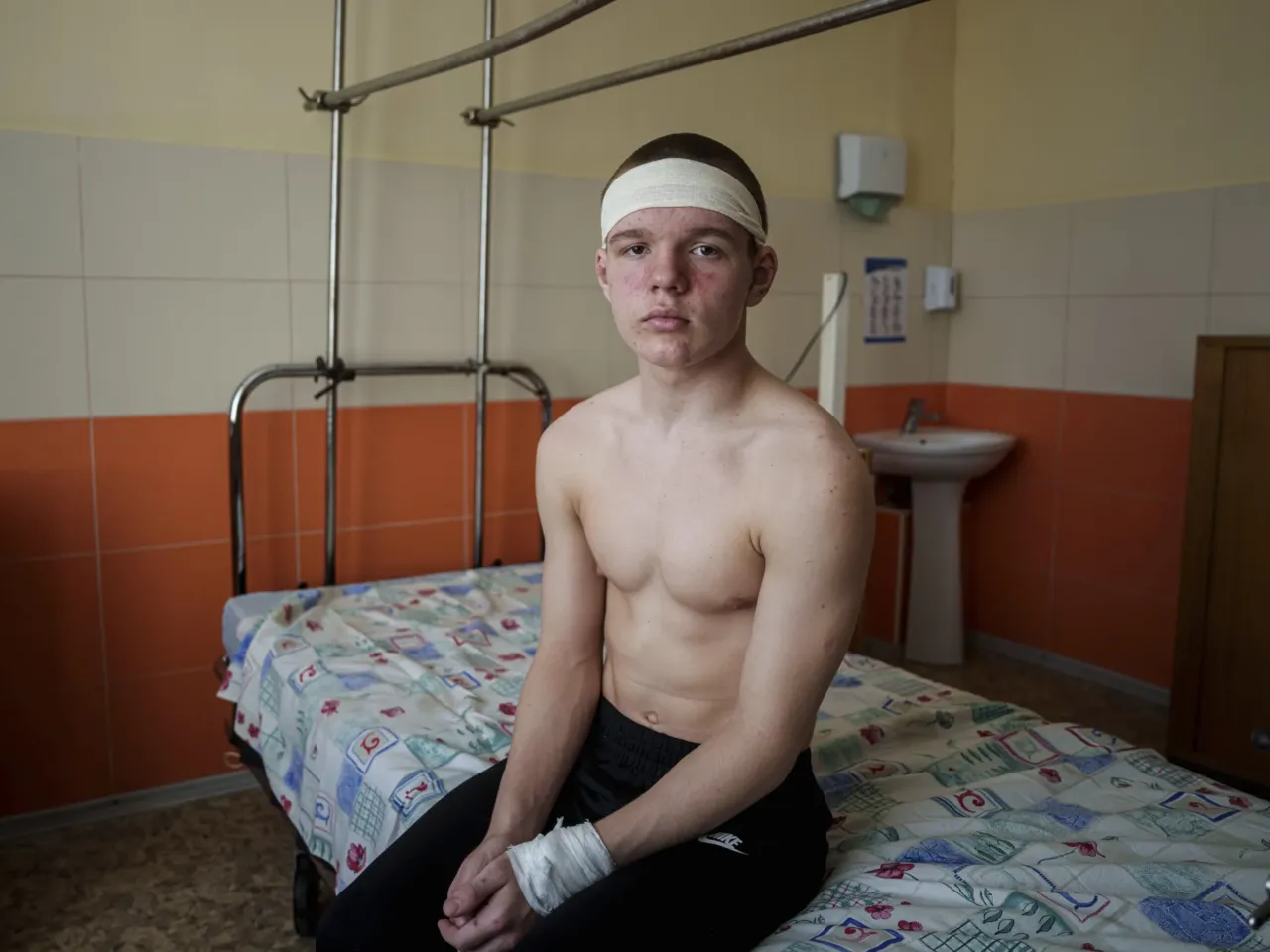 Sumy, a center of Ukrainian culture, lives in the crosshairs of a new Russian offensive 8 Kyrylo Illiashenko, 13, was injured after a Russian missile struck the center of Sumy, near the bus he and his mother were riding in April. He managed to rescue his mom and the other passengers.