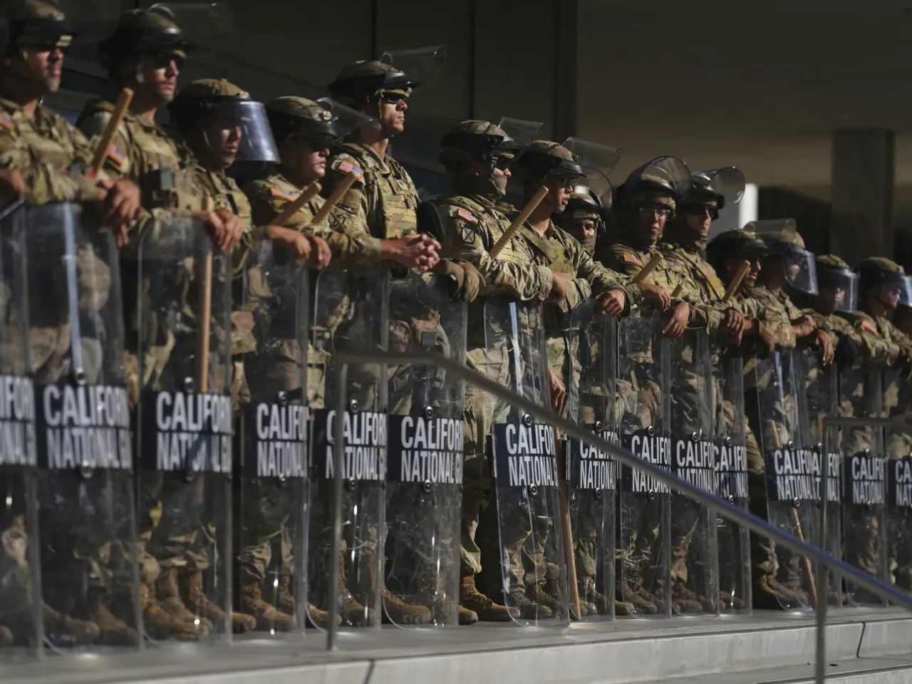 Where things stand with Trump's National Guard deployments 1 California National Guard are positioned at the Federal Building, June 10, 2025, in downtown Los Angeles.