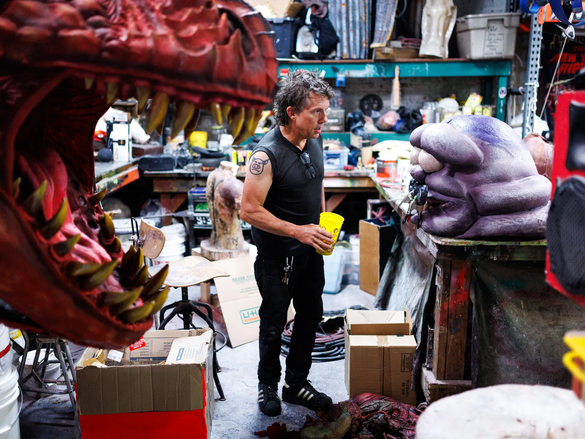 Joy and happiness radiate when GWAR and Lamb of God return to Richmond 8 Bob Gorman, a GWAR artist and archivist, makes his way through "The Pit" before GWAR's performance at Allianz Amphitheater.