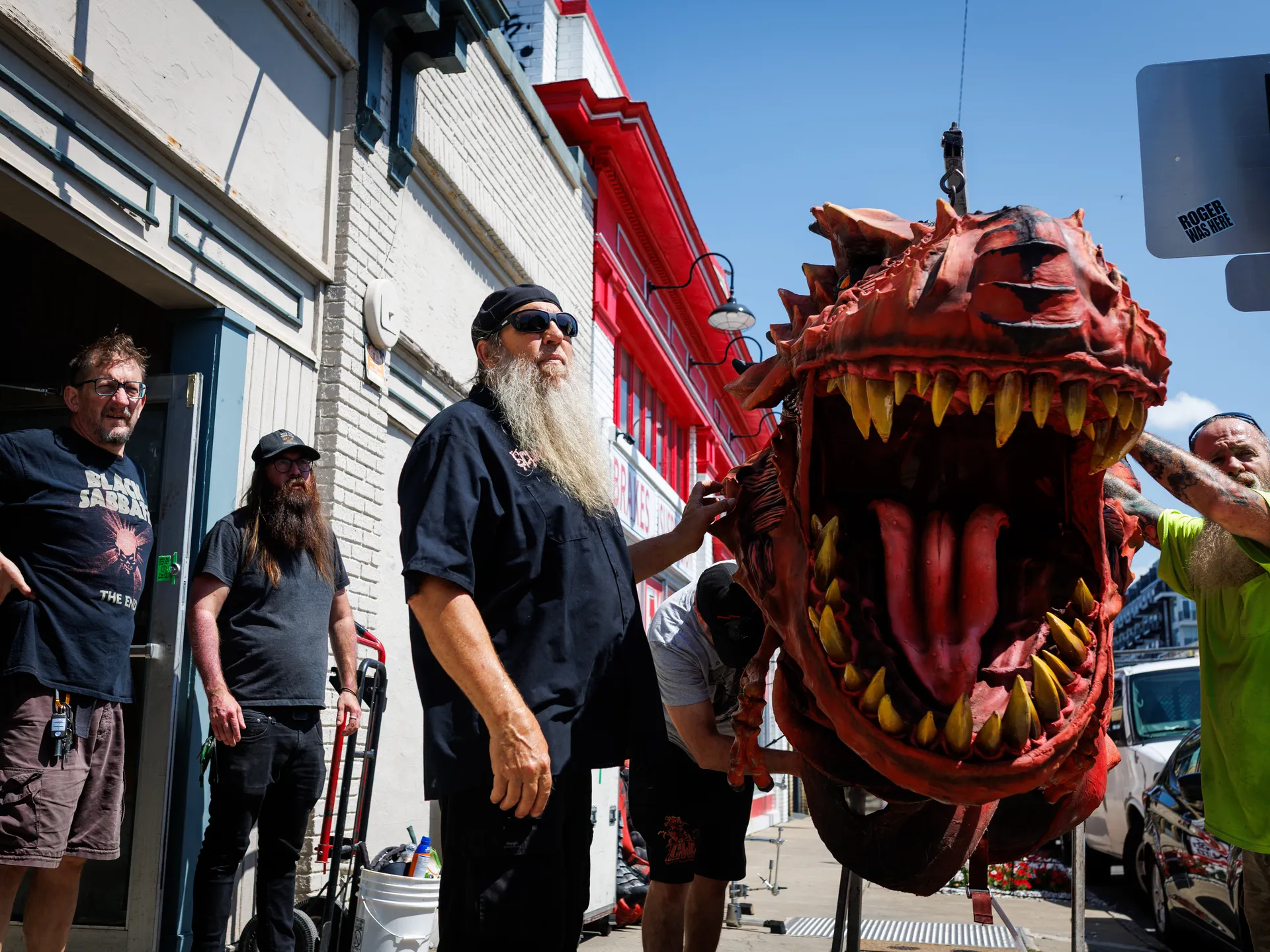 Joy and happiness radiate when GWAR and Lamb of God return to Richmond 9 Michael Derks, left, Balsac the Jaws of Death's human thrall, takes a moment while loading Gor-Gor into the truck along Jesse Phillips, a GWAR crew member; Andrew Reilly, a friend of GWAR; Matt Maguire, GWAR's Art Director and Ronnie Cook, a friend of GWAR, as they prepare for the band to perform.