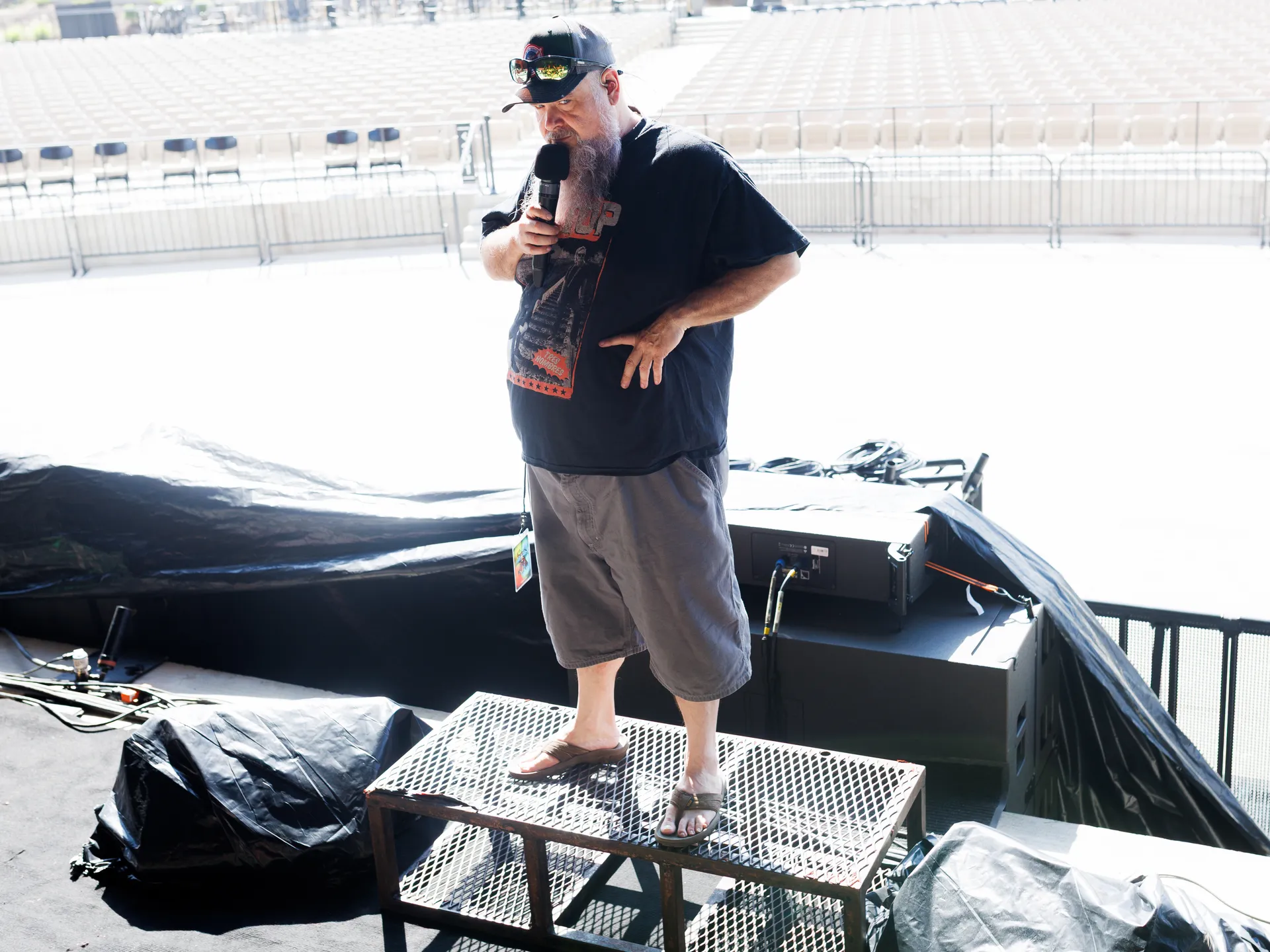 Joy and happiness radiate when GWAR and Lamb of God return to Richmond 18 Mike Bishop, Blöthar the Berserker's human thrall, helps with a soundcheck ahead of a GWAR performance in Richmond.